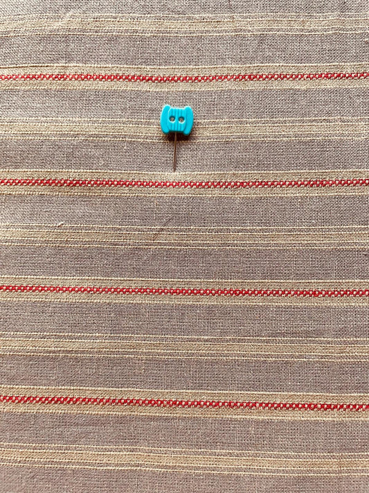 Tela Country de rayas gris, camel y roja